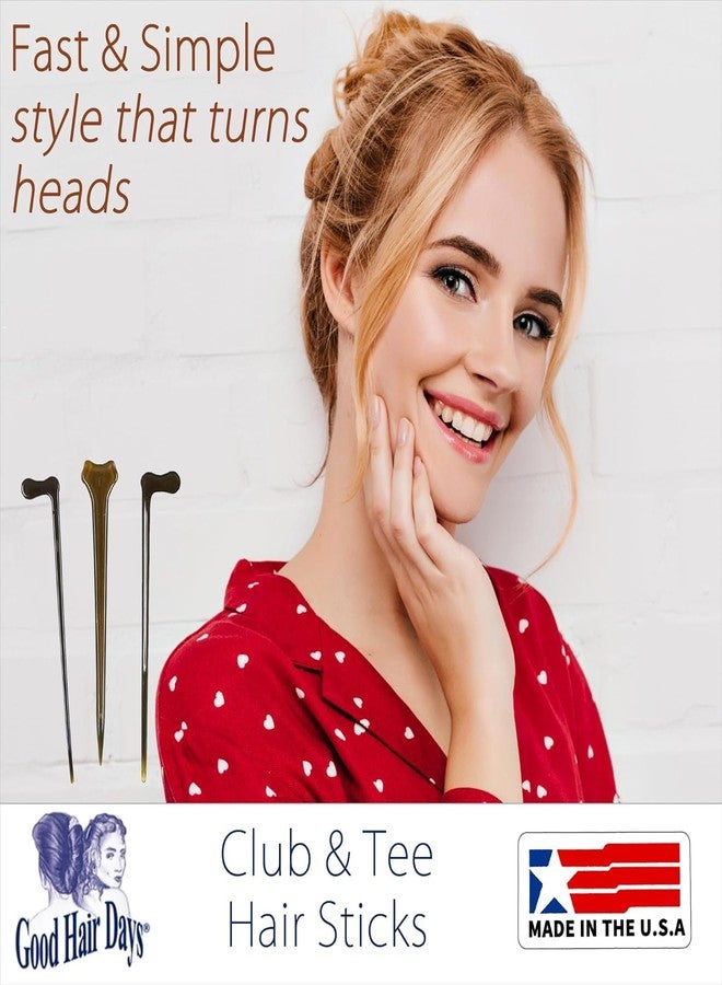 Good Hair Days Hair Chopsticks – 5 1/4" Long Updo Styling Sticks for Women, Vintage, Bridal Jewelry, Pins & Accessories for Chignons, French Twists & Buns – Tortoise Shell, Set of 3 - Image 5